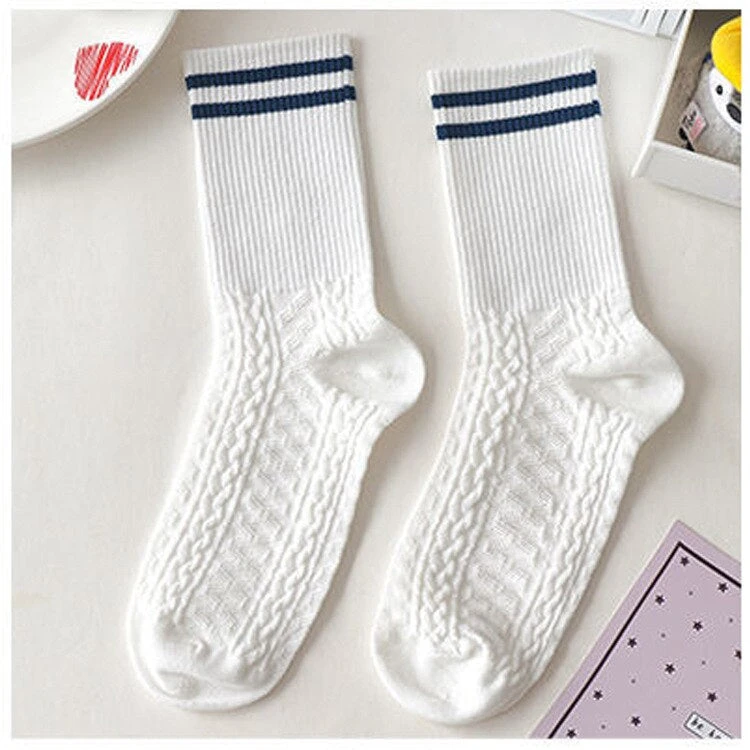 Blue Textured Teddy Bear Socks - Image 2