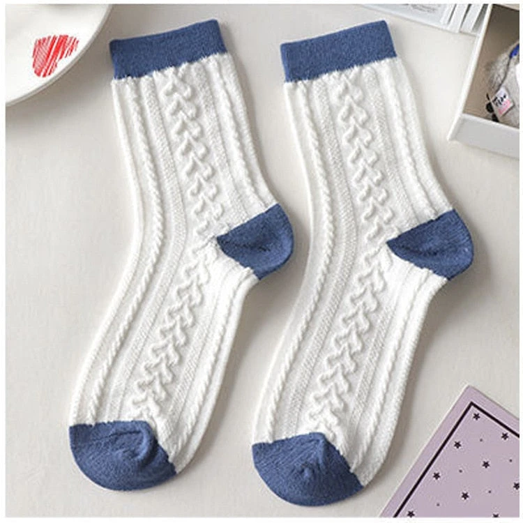 Blue Textured Teddy Bear Socks - Image 7