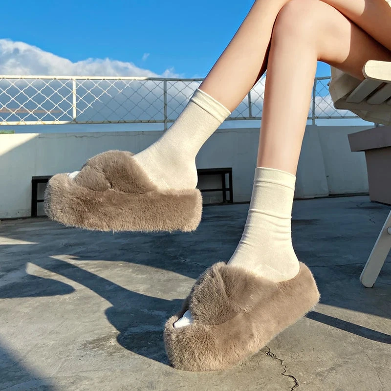 Chunky Fuzzy Sandal Slippers - Image 2