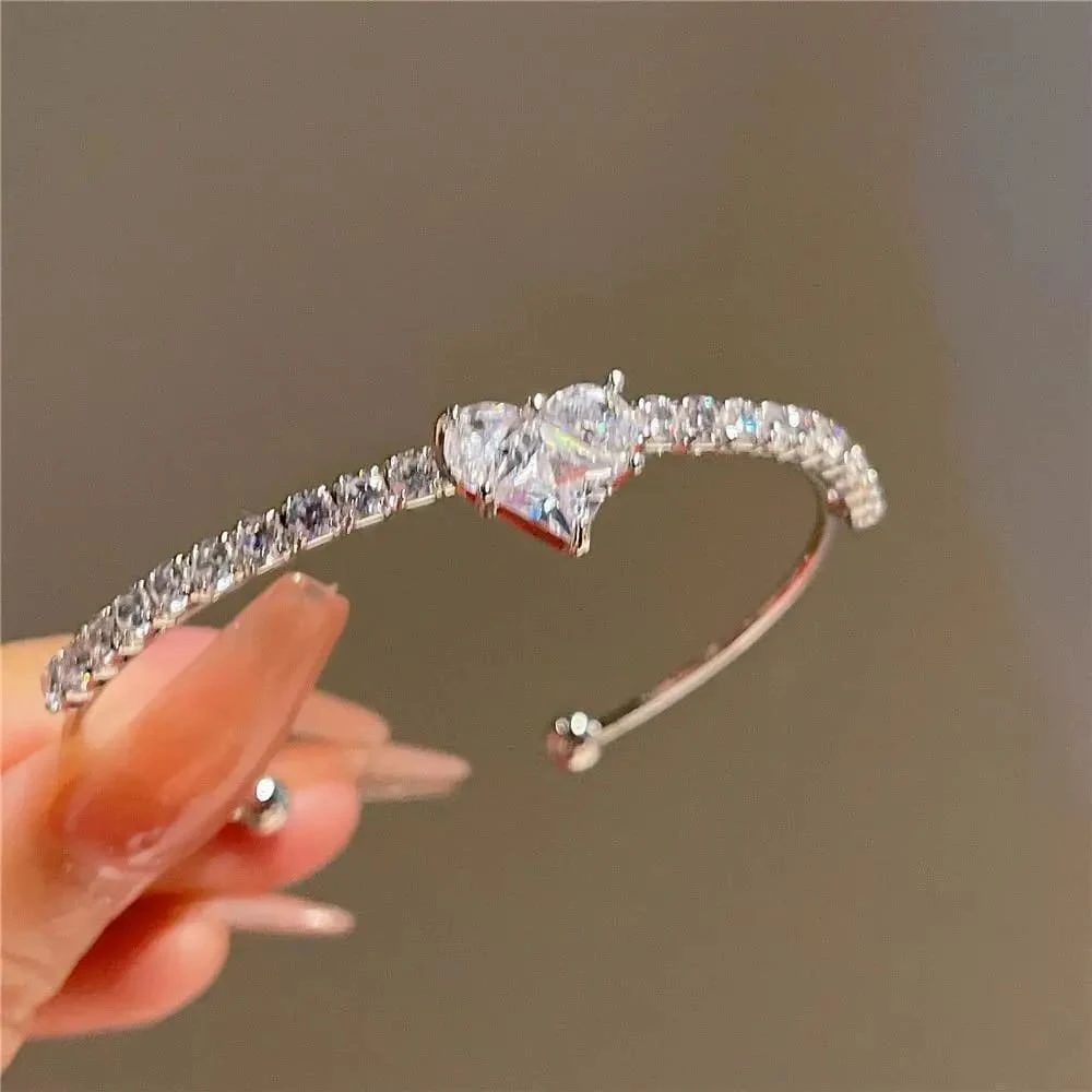 Crystal Heart Lovecore Bangle Bracelet - Image 6