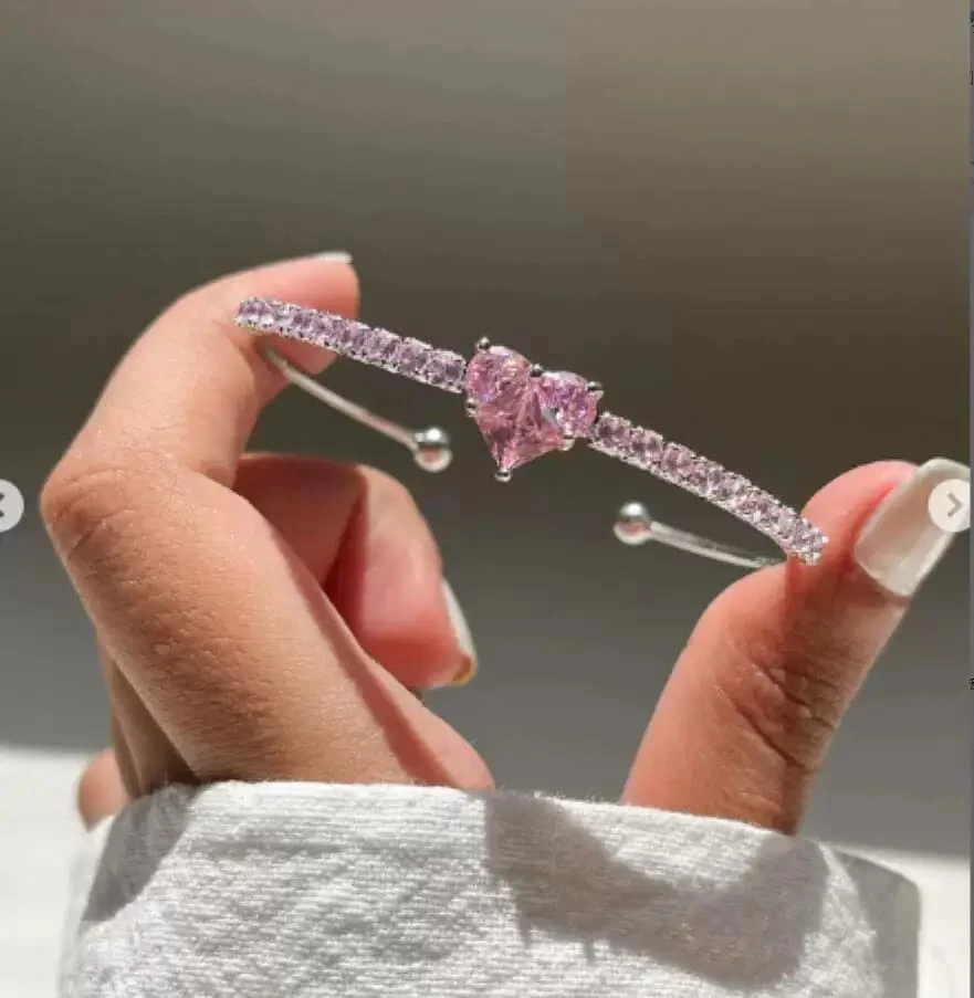 Crystal Heart Lovecore Bangle Bracelet - Image 13