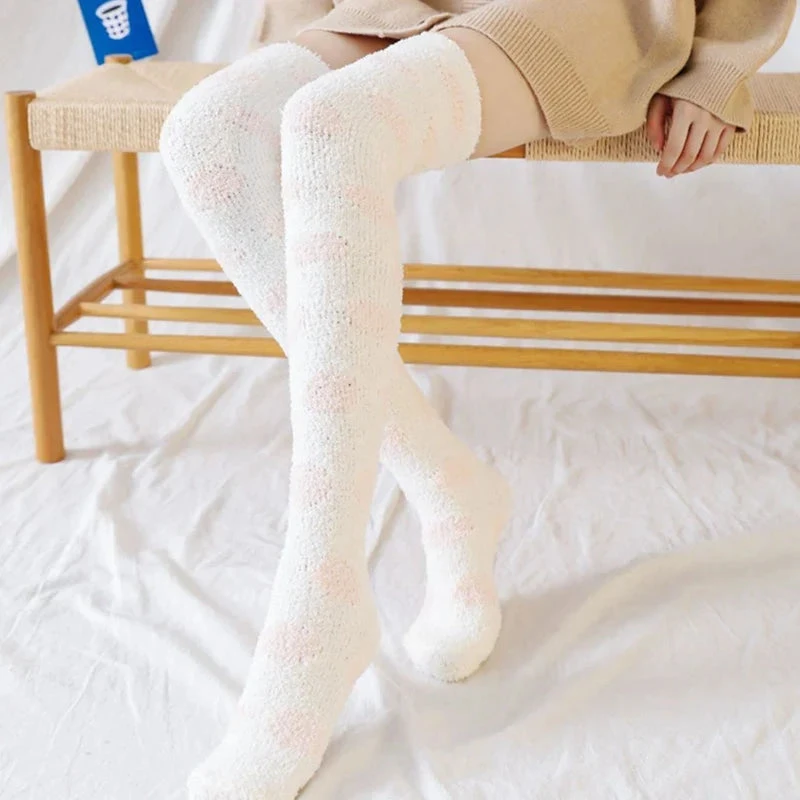Polkadot Fuzzy Thigh Highs - Image 7