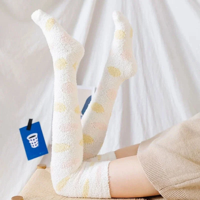 Polkadot Fuzzy Thigh Highs - Image 2