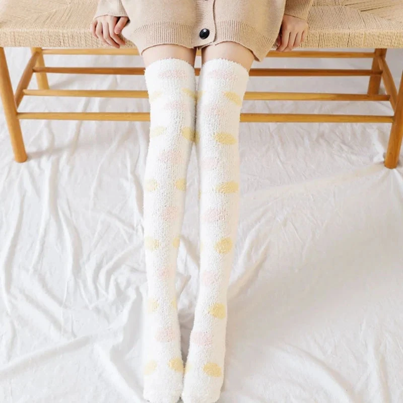 Polkadot Fuzzy Thigh Highs - Image 5