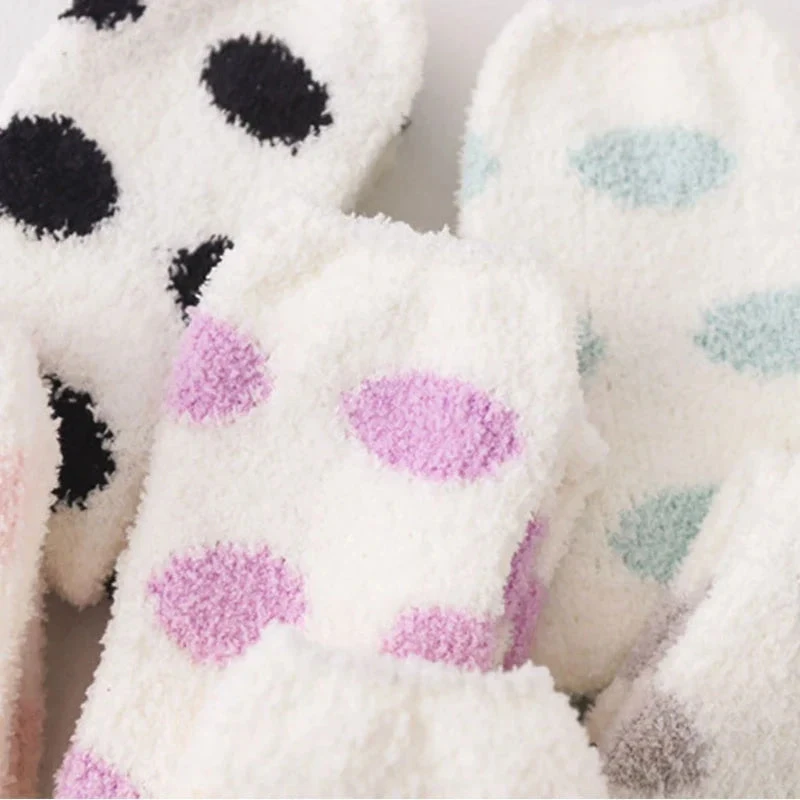 Polkadot Fuzzy Thigh Highs - Image 8