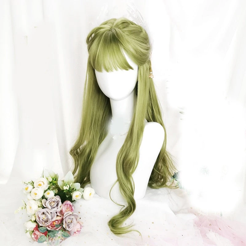 Green Long Wavy Cosplay Wig - Image 2