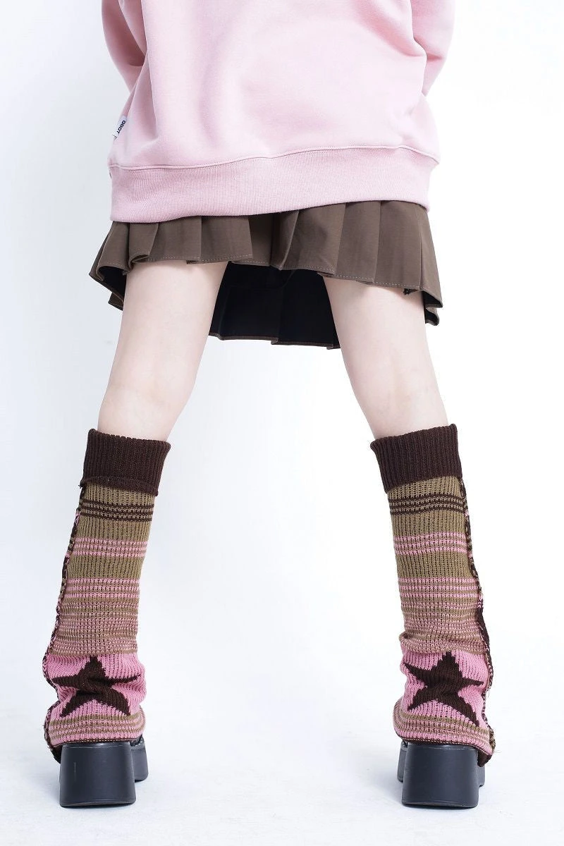 Gyaru Striped Leg Warmers - Image 3