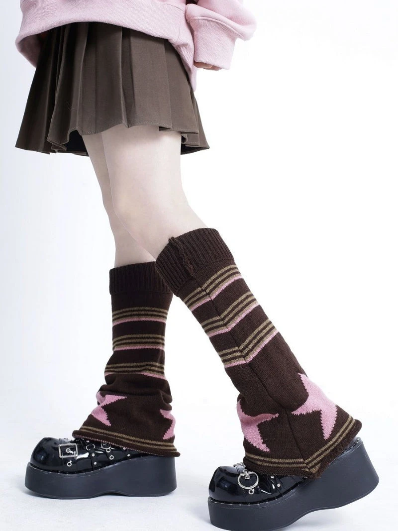 Gyaru Striped Leg Warmers - Image 5