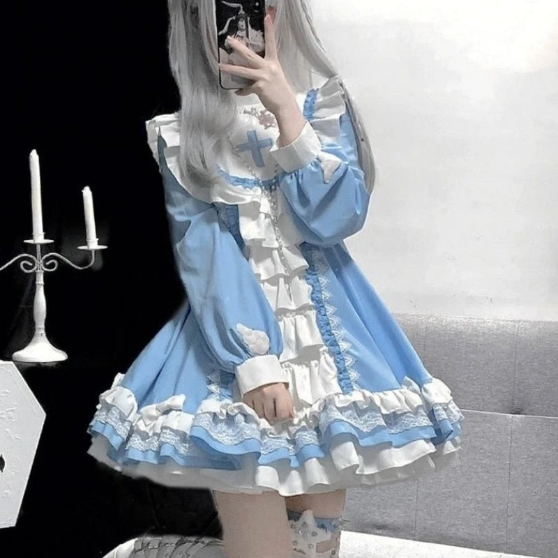 Hail Mary Ruffled Blue Dress - Image 2