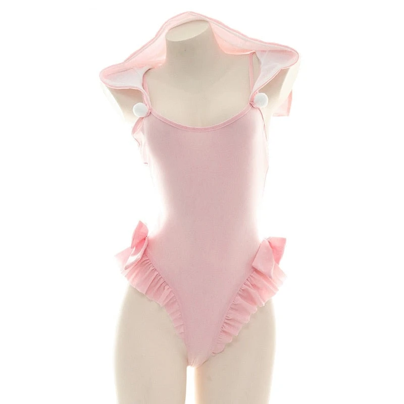 Hooded Neko Ruffle Onesie - Image 2