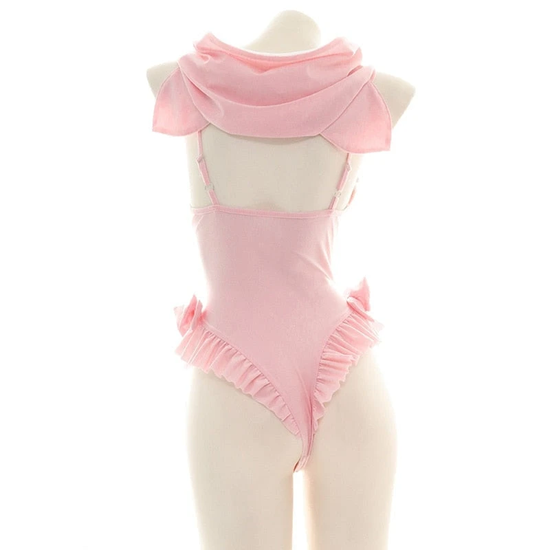 Hooded Neko Ruffle Onesie - Image 3