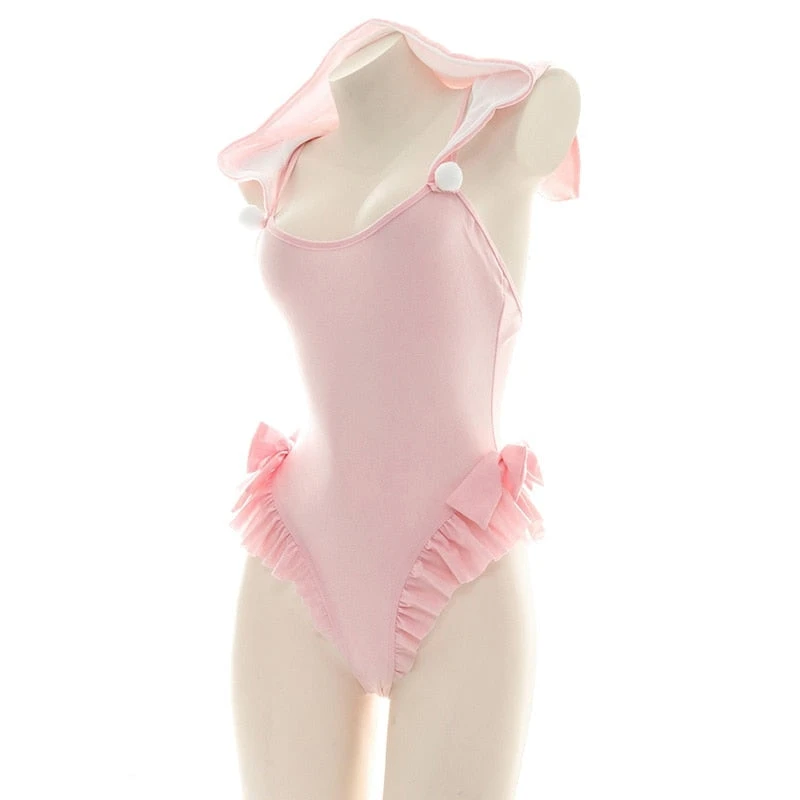 Hooded Neko Ruffle Onesie - Image 4