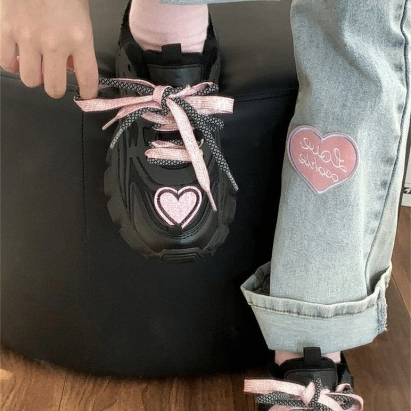 Pastel Goth Heart Sneakers - Image 5