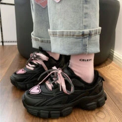 Pastel Goth Heart Sneakers