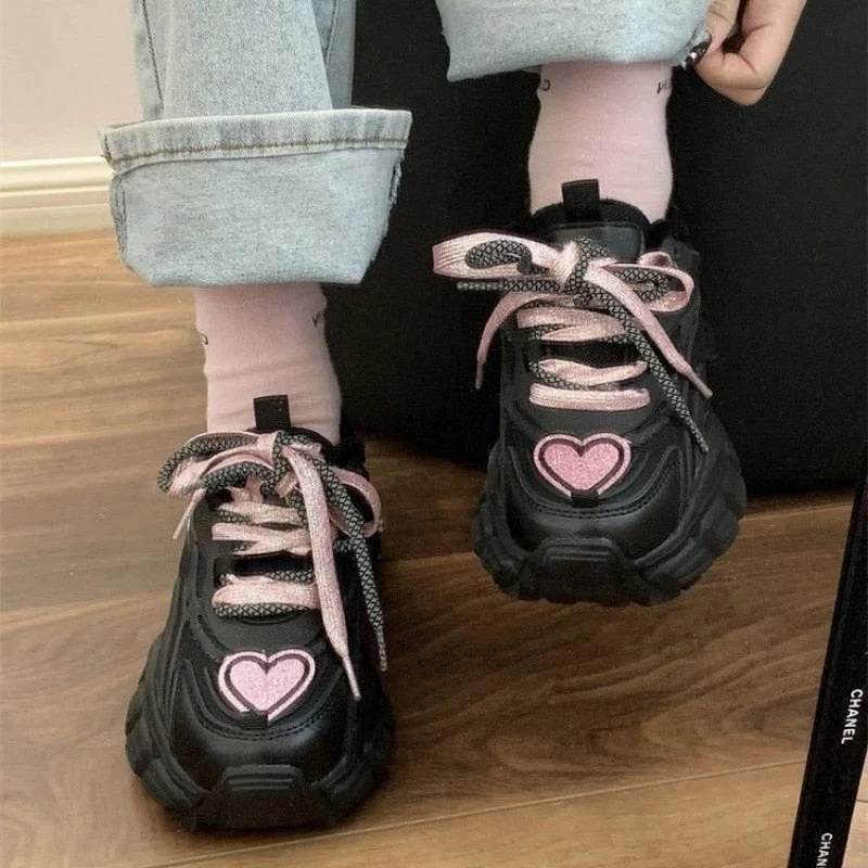 Pastel Goth Heart Sneakers - Image 2