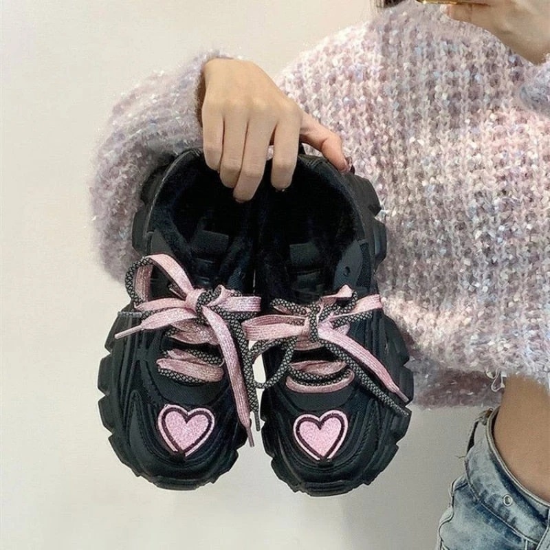 Pastel Goth Heart Sneakers - Image 4