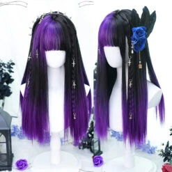 Purple & Black Split Cosplay Wig
