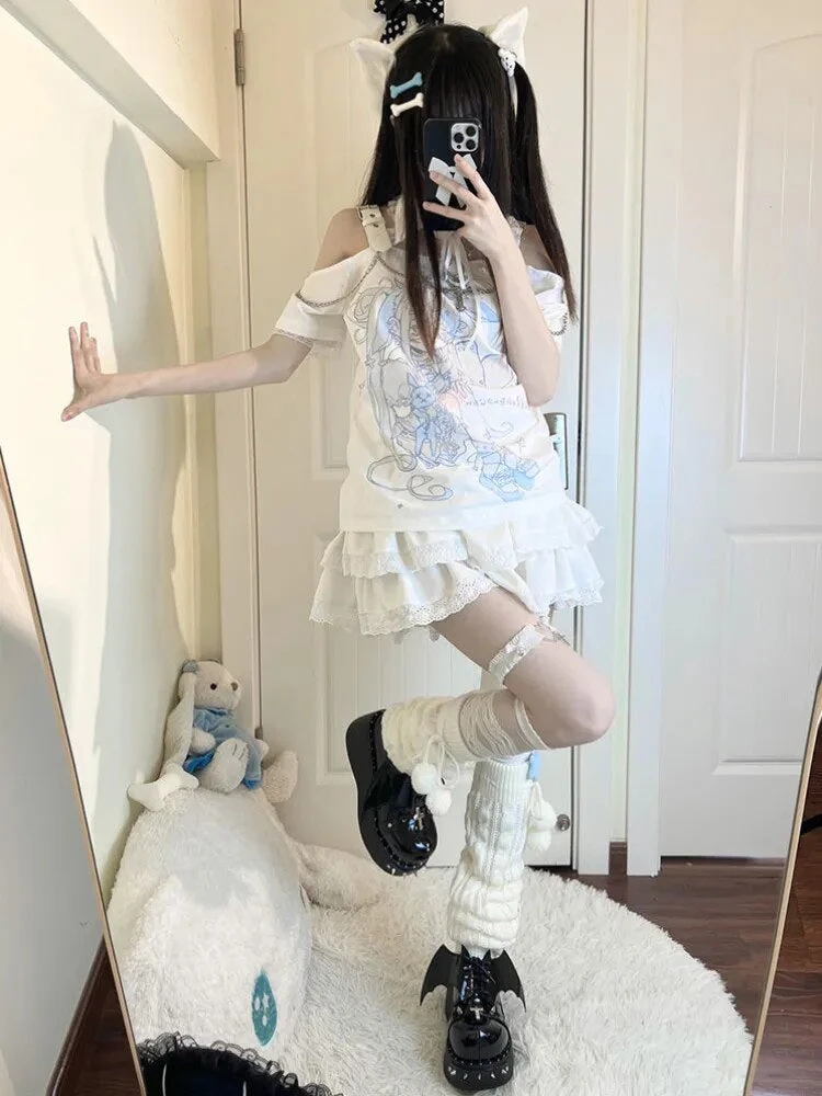 Pastel Menhera Off The Shoulder Tee - Image 4