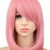 Pink Bob With Fringe Wig