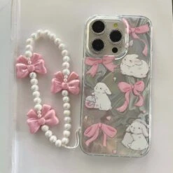 Pink Ribbon Bunny IPhone Case