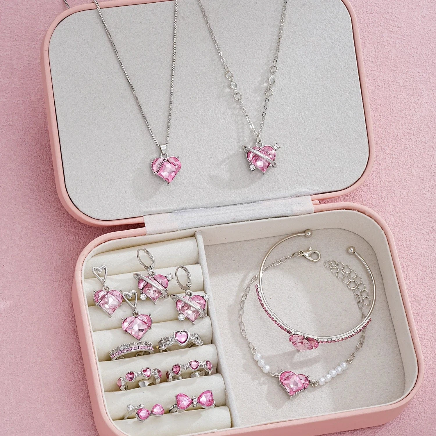 Pink Princesscore Jewelry Set And Box