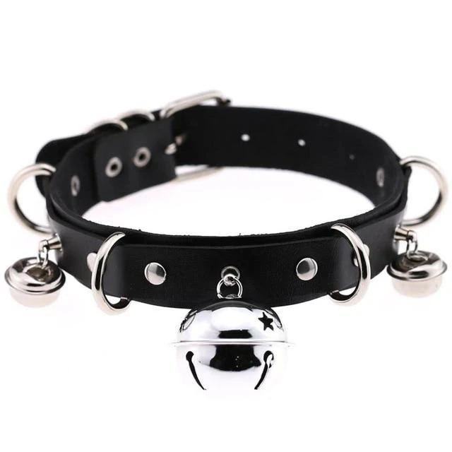 Pleather Cat Bell Collar - Image 4