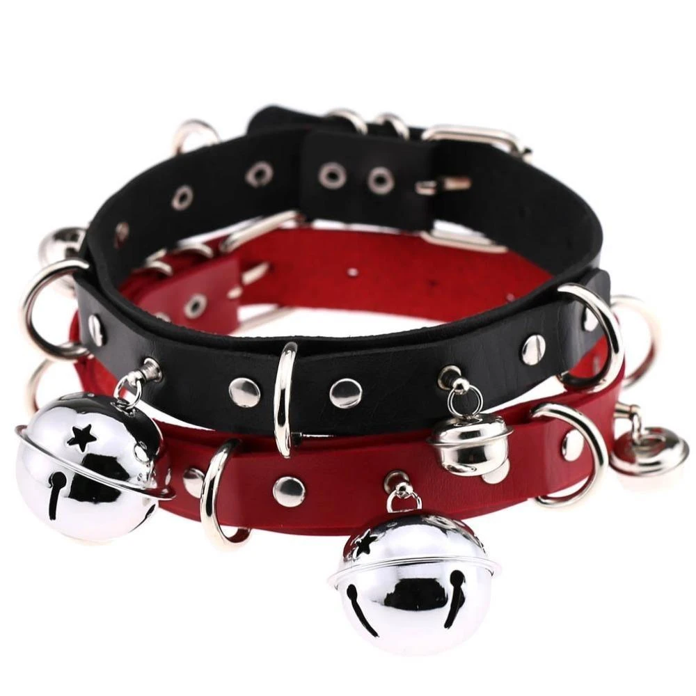 Pleather Cat Bell Collar - Image 20