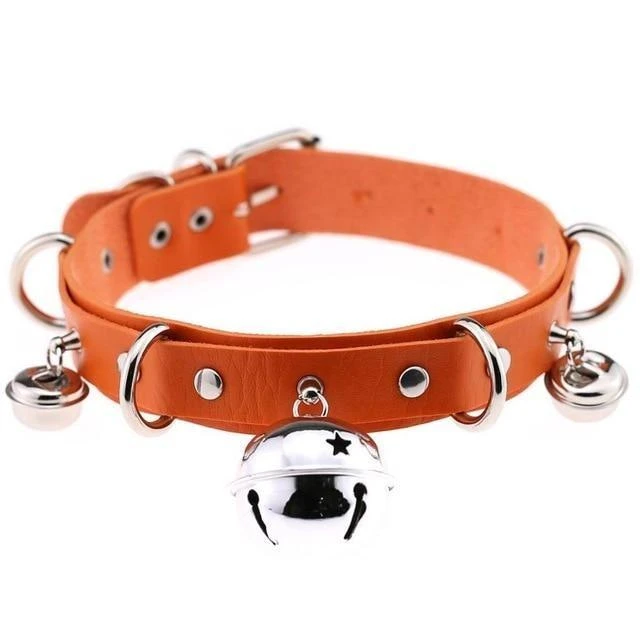 Pleather Cat Bell Collar - Image 10