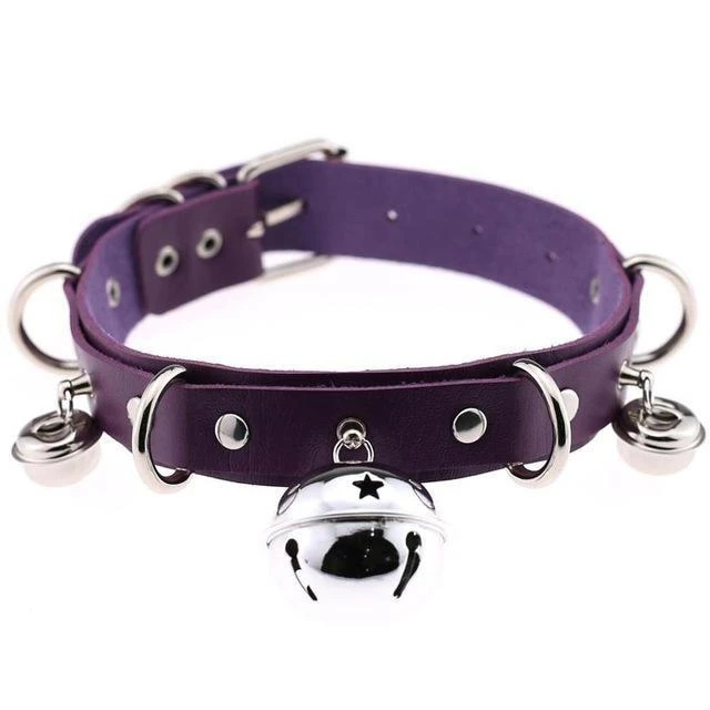 Pleather Cat Bell Collar - Image 5