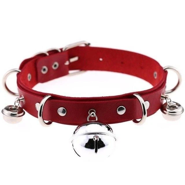 Pleather Cat Bell Collar - Image 11