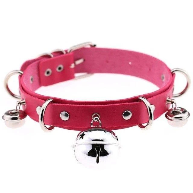 Pleather Cat Bell Collar - Image 13