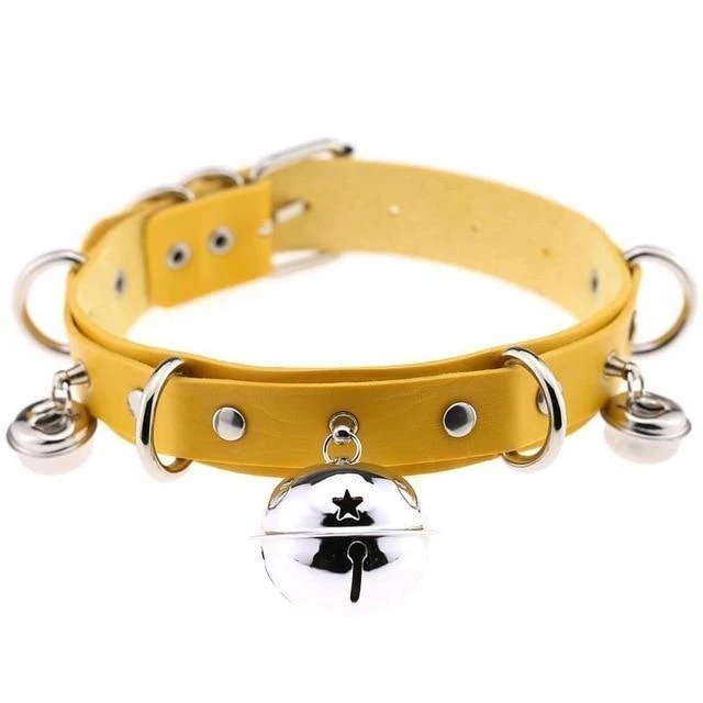 Pleather Cat Bell Collar - Image 8