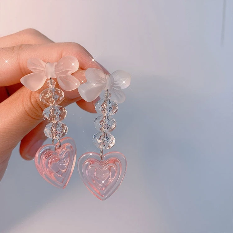 Pretty In Pink Heart Earrings - Image 2