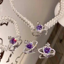 Purple Pearl Princess Jewelry Set