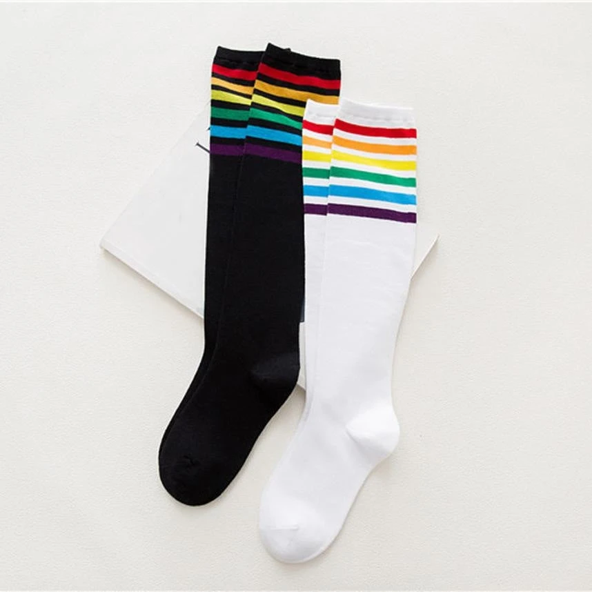 Rainbow Striped Pride Knee Socks - Image 10