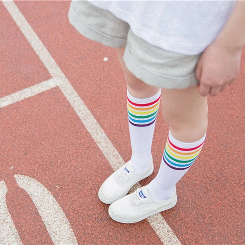 Rainbow Striped Pride Knee Socks - Image 7