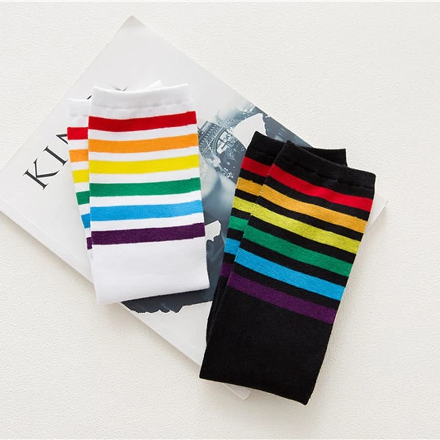 Rainbow Striped Pride Knee Socks - Image 14