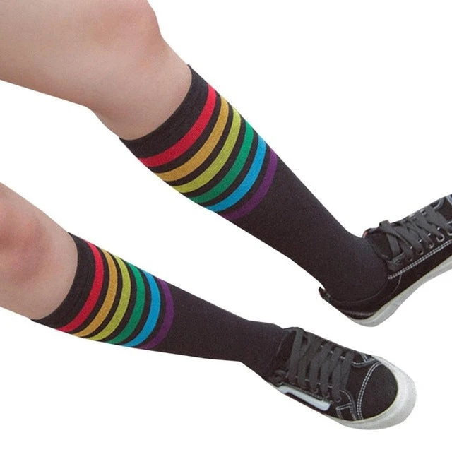 Rainbow Striped Pride Knee Socks - Image 13