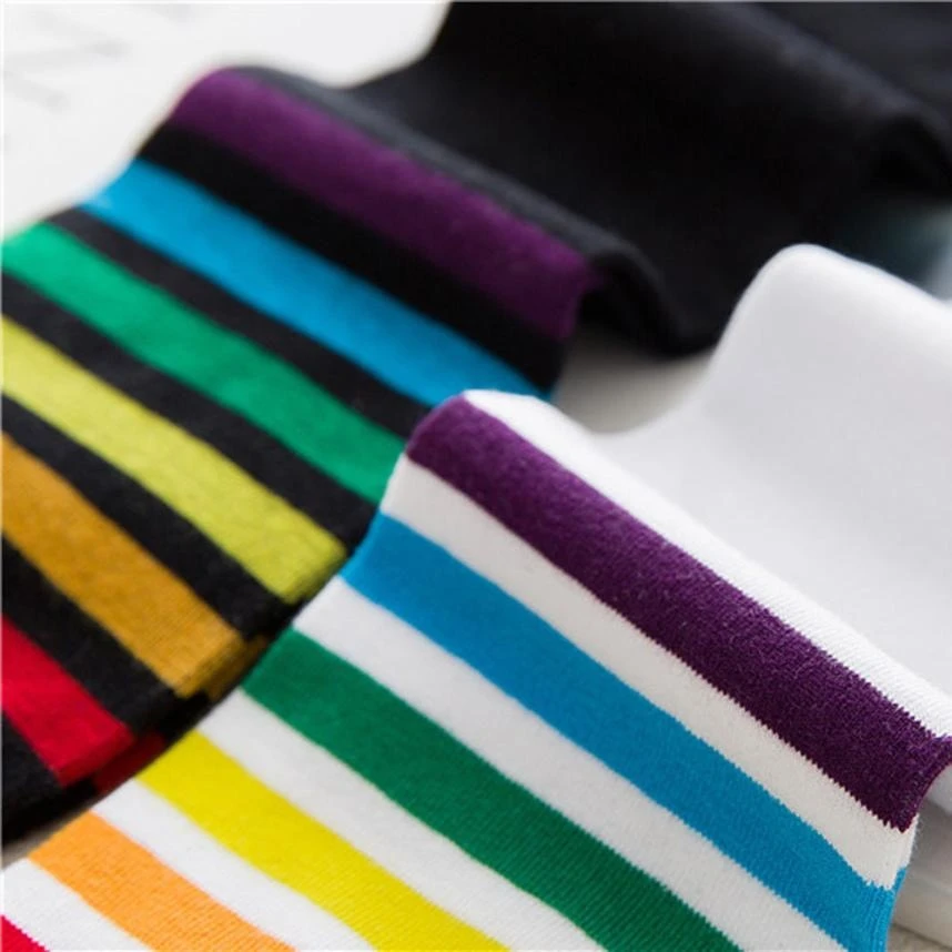 Rainbow Striped Pride Knee Socks - Image 12