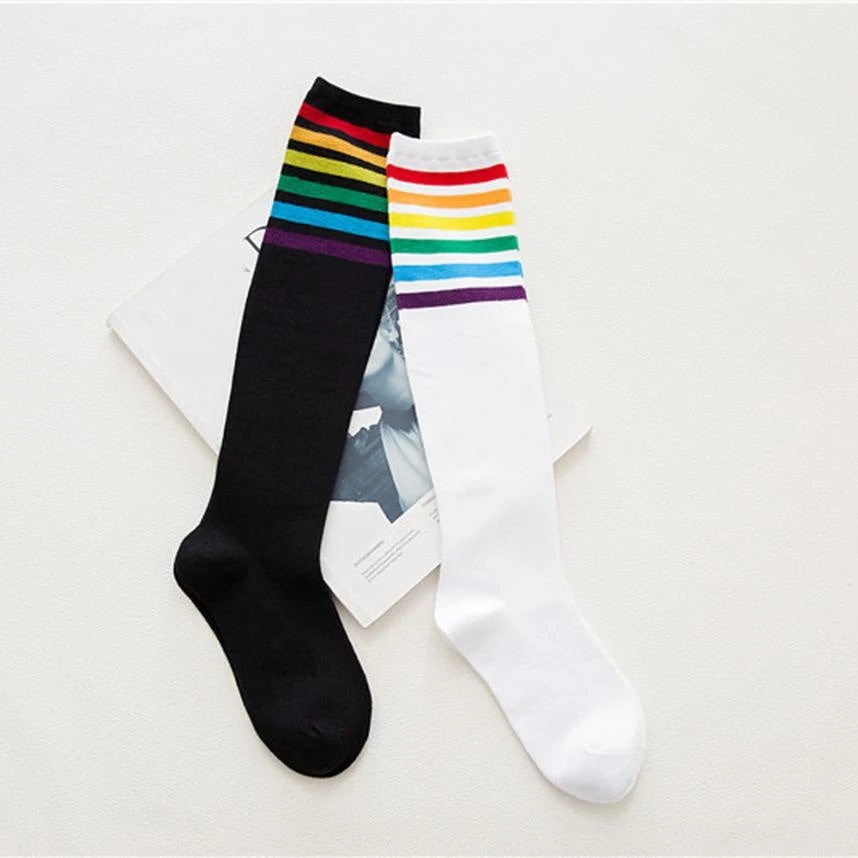 Rainbow Striped Pride Knee Socks - Image 15