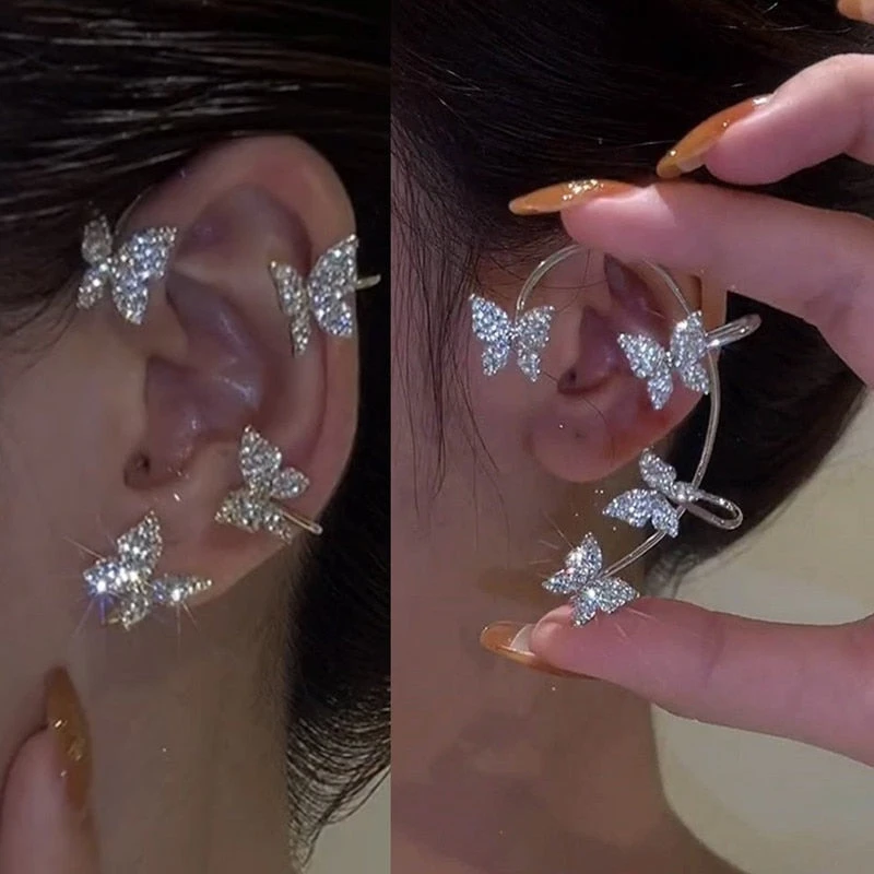 Rhinestone Butterfly Ear Cuffs - Image 14