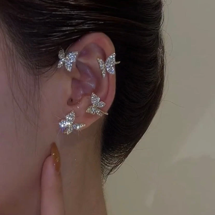Rhinestone Butterfly Ear Cuffs - Image 15