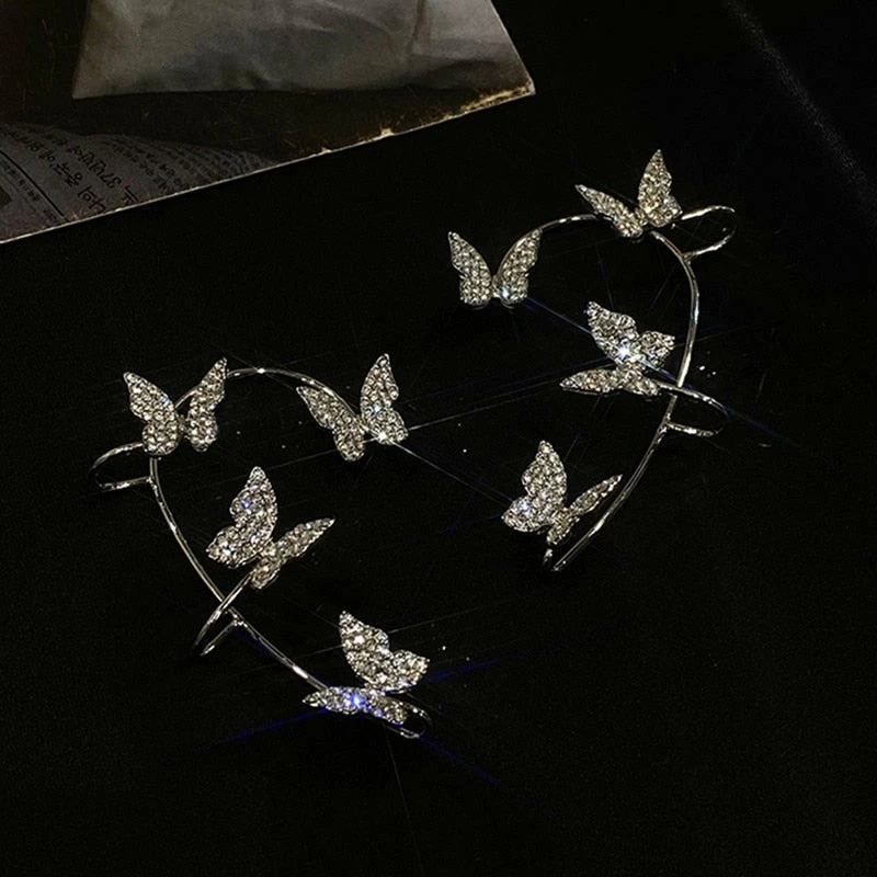 Rhinestone Butterfly Ear Cuffs - Image 6