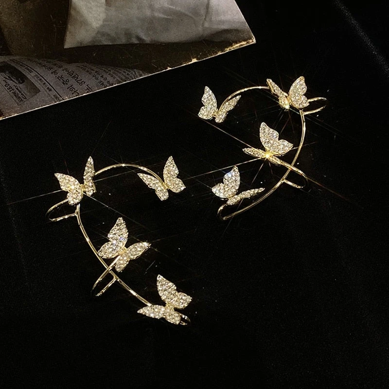 Rhinestone Butterfly Ear Cuffs - Image 12