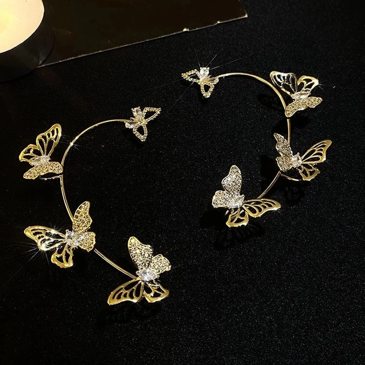 Rhinestone Butterfly Ear Cuffs - Image 7