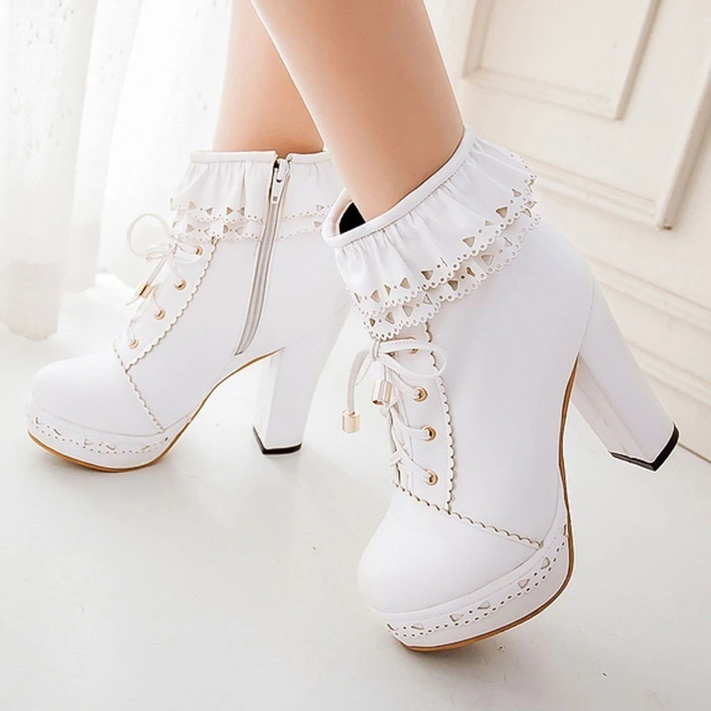 Ruffled Lace Booties - Image 17