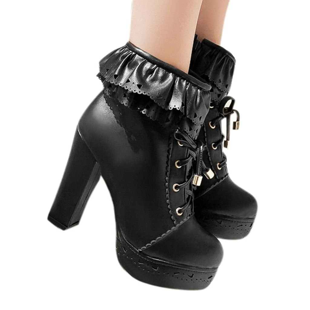 Ruffled Lace Booties - Image 8