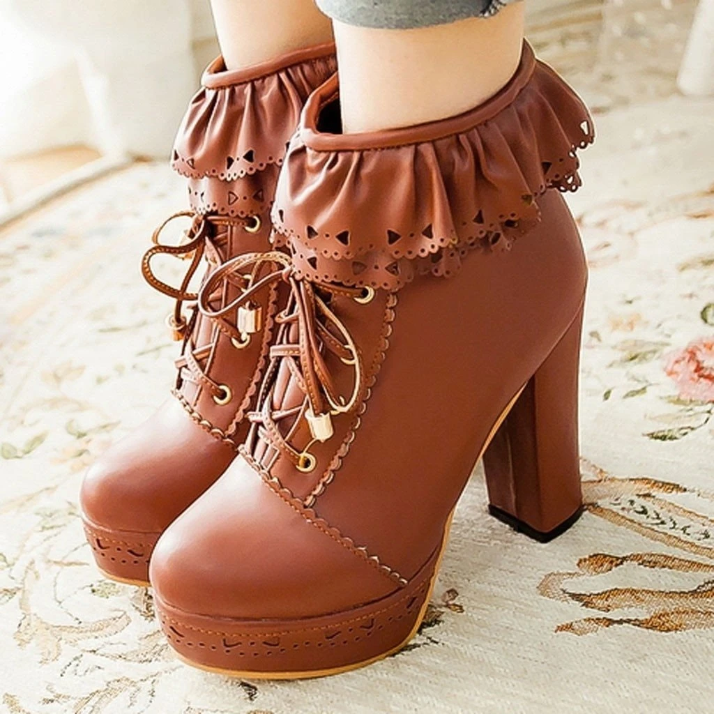 Ruffled Lace Booties - Image 18