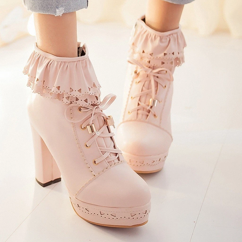 Ruffled Lace Booties - Image 6