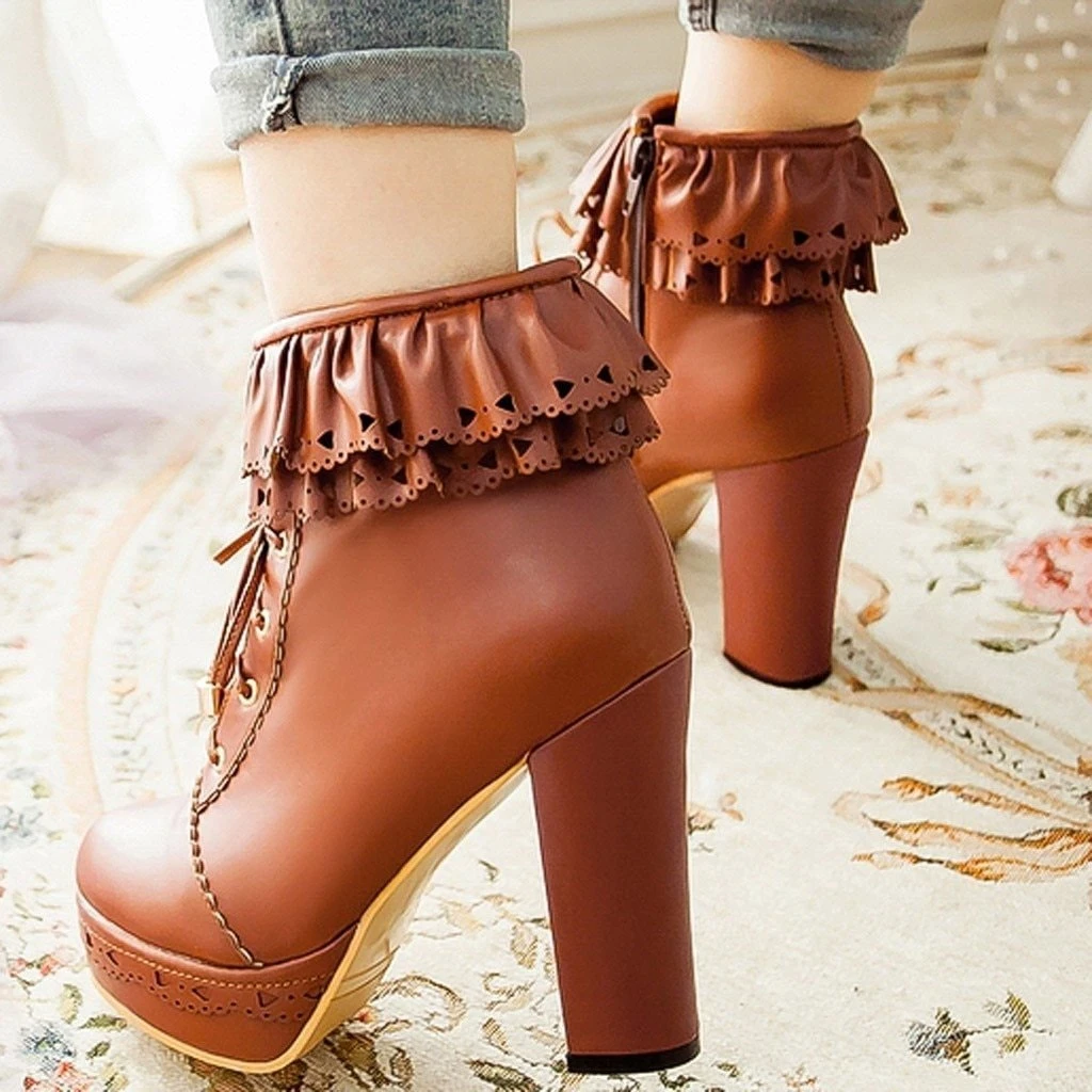 Ruffled Lace Booties - Image 14
